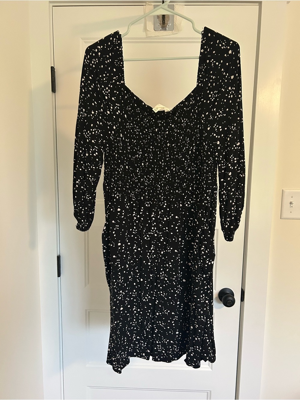 Terra & Sky Black and White Speckled Midi Dress